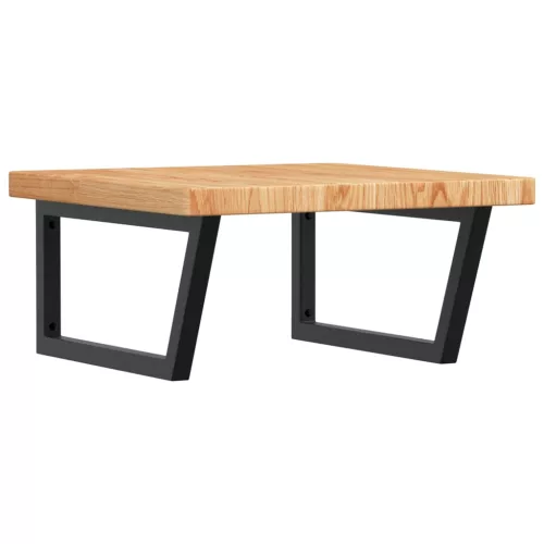  acél és tömör tölgyfa falra szerelhető mosdópolc