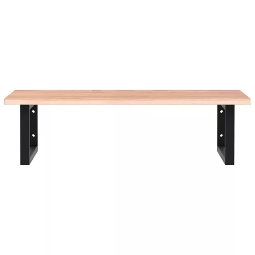  acél és tömör tölgyfa falra szerelhető mosdópolc