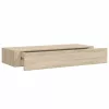  tölgyszínű MDF falra szerelhető fiókos polc 60 x 23,5 x 10 cm