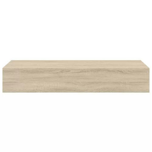  tölgyszínű MDF falra szerelhető fiókos polc 60 x 23,5 x 10 cm
