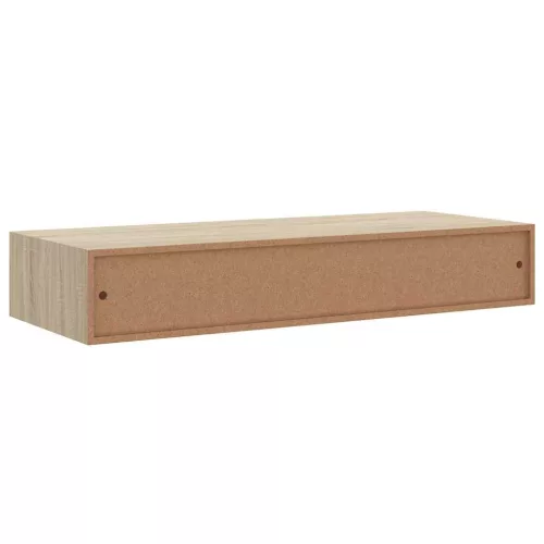  tölgyszínű MDF falra szerelhető fiókos polc 60 x 23,5 x 10 cm