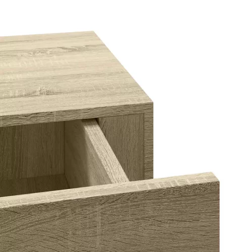  tölgyszínű MDF falra szerelhető fiókos polc 60 x 23,5 x 10 cm
