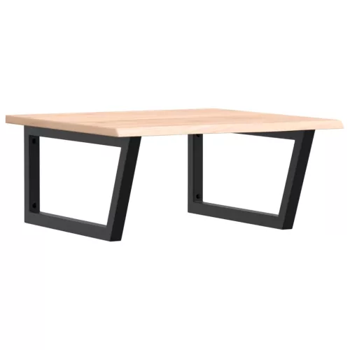  acél és tömör tölgyfa falra szerelhető mosdópolc