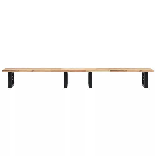  acél és tömör akácfa falra szerelhető mosdópolc