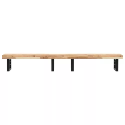  acél és tömör akácfa falra szerelhető mosdópolc