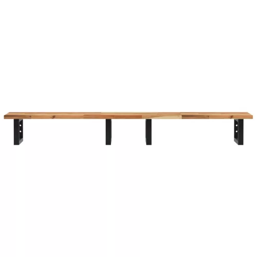  acél és tömör akácfa falra szerelhető mosdópolc