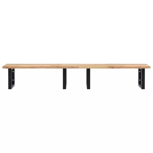  acél és tömör akácfa falra szerelhető mosdópolc