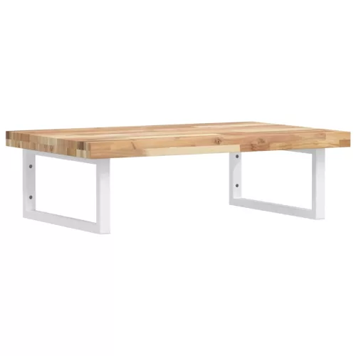  acél és tömör akácfa falra szerelhető mosdópolc