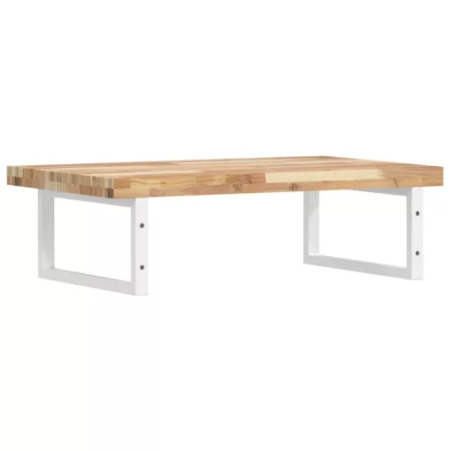  acél és tömör akácfa falra szerelhető mosdópolc