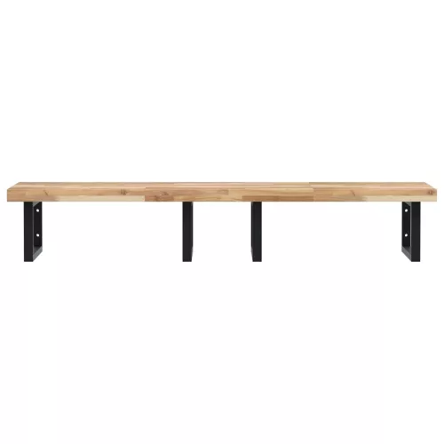  acél és tömör akácfa falra szerelhető mosdópolc