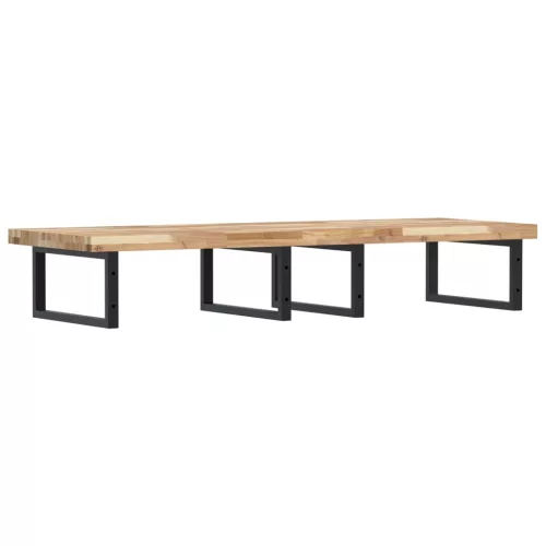  acél és tömör akácfa falra szerelhető mosdópolc