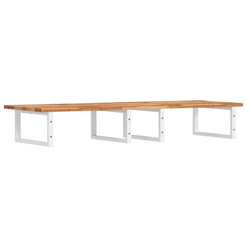  acél és tömör akácfa falra szerelhető mosdópolc