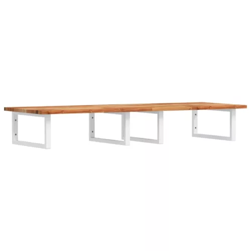  acél és tömör akácfa falra szerelhető mosdópolc