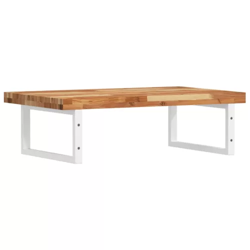  acél és tömör akácfa falra szerelhető mosdópolc