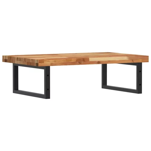  acél és tömör akácfa falra szerelhető mosdópolc