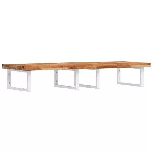  acél és tömör akácfa falra szerelhető mosdópolc