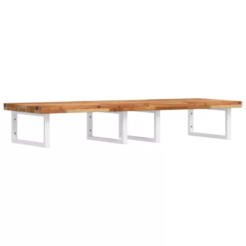  acél és tömör akácfa falra szerelhető mosdópolc