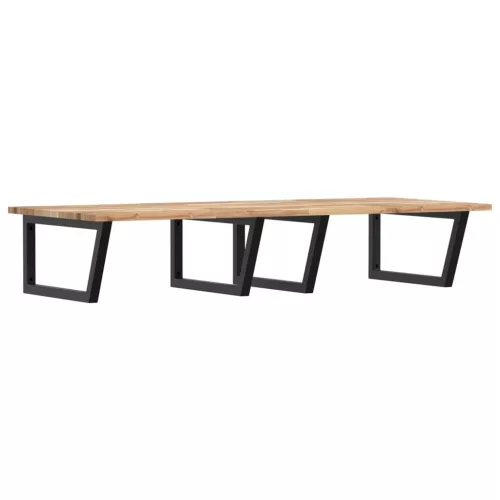  acél és tömör akácfa falra szerelhető mosdópolc