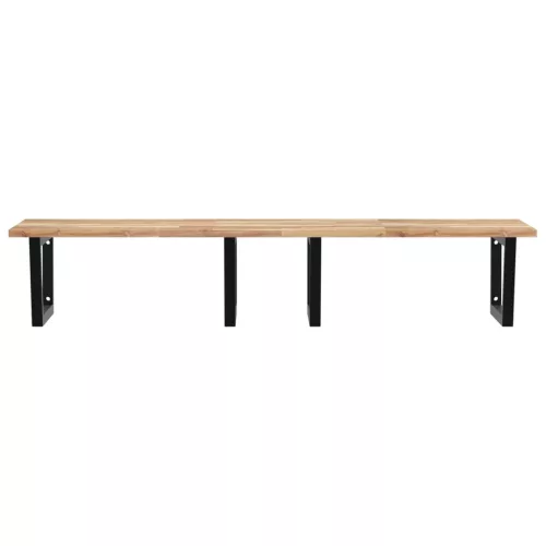  acél és tömör akácfa falra szerelhető mosdópolc