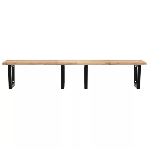  acél és tömör akácfa falra szerelhető mosdópolc