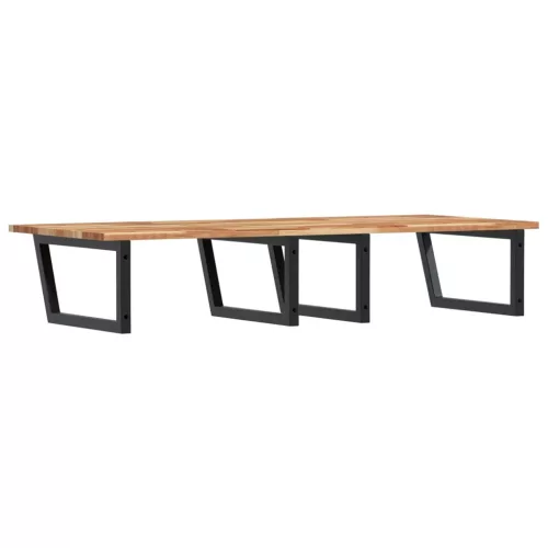  acél és tömör akácfa falra szerelhető mosdópolc