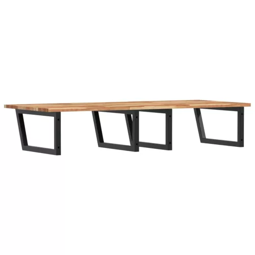  acél és tömör akácfa falra szerelhető mosdópolc