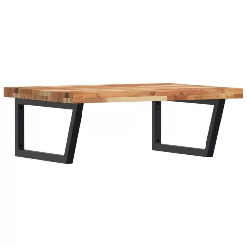  acél és tömör akácfa falra szerelhető mosdópolc