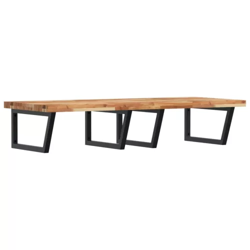  acél és tömör akácfa falra szerelhető mosdópolc