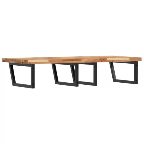  acél és tömör akácfa falra szerelhető mosdópolc