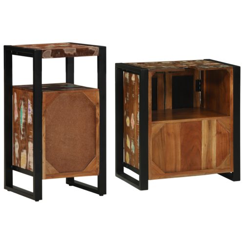  Fürdőszoba bútor szett 2 pcs Barna tömör újrahasznosított fa