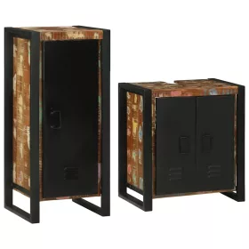    Fürdőszoba bútor szett 2 pcs Szilárd újrahasznosított fa