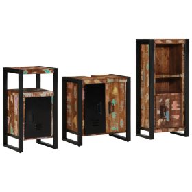    Fürdőszoba bútor szett 3 pcs Szilárd újrahasznosított fa