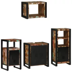    Fürdőszoba bútor szett 4 pcs Szilárd újrahasznosított fa