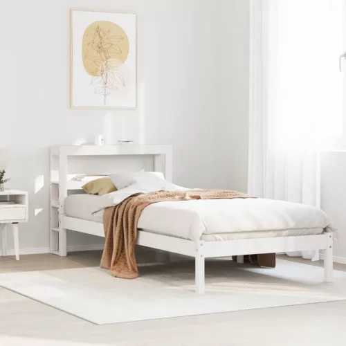 fehér tömör fenyőfa ágy matrac nélkül 75 x 190 cm