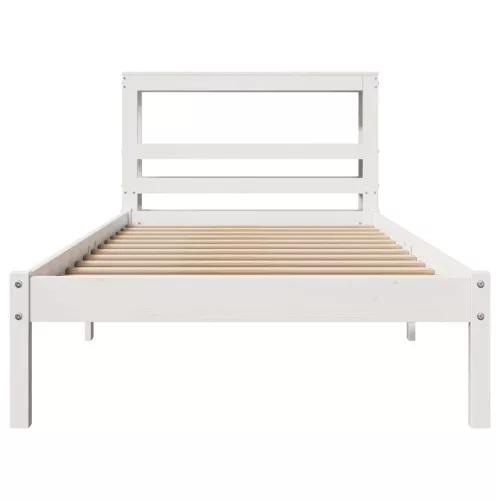  fehér tömör fenyőfa ágy matrac nélkül 75 x 190 cm