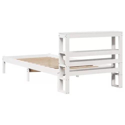  fehér tömör fenyőfa ágy matrac nélkül 75 x 190 cm