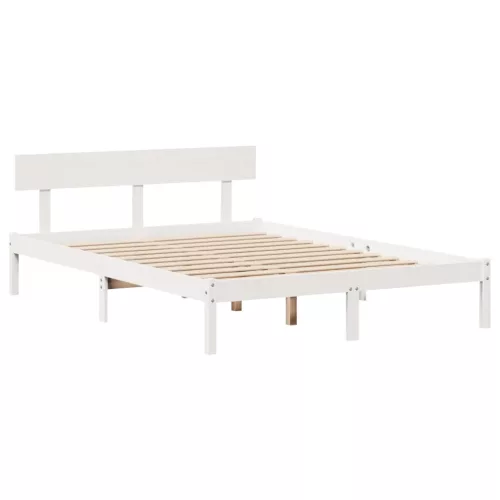  fehér tömör fenyőfa ágy matrac nélkül 120 x 190 cm