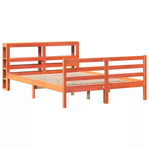  viaszbarna tömör fenyőfa ágy matrac nélkül 120 x 190 cm