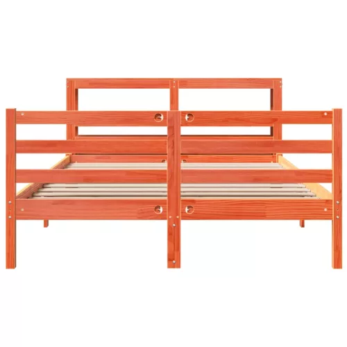  viaszbarna tömör fenyőfa ágy matrac nélkül 120 x 190 cm
