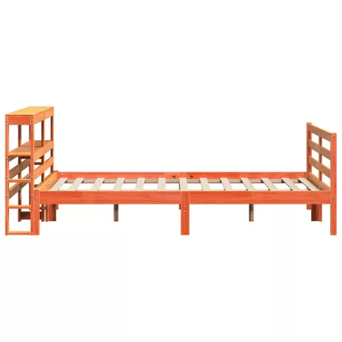  viaszbarna tömör fenyőfa ágy matrac nélkül 120 x 190 cm