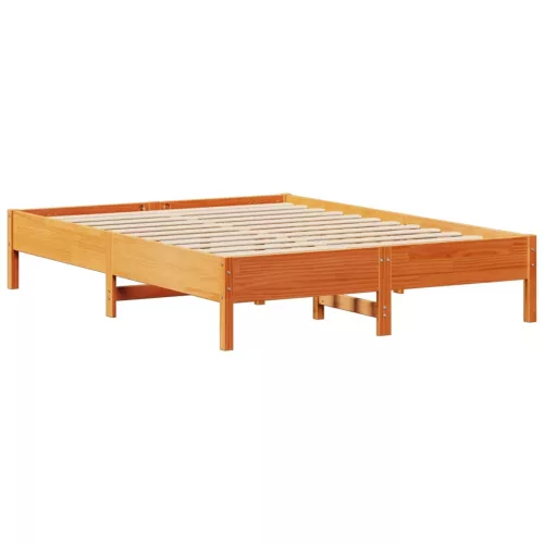  viaszbarna tömör fenyőfa ágy matrac nélkül 160 x 200 cm