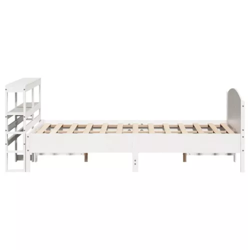  fehér tömör fenyőfa ágy matrac nélkül 140x190 cm