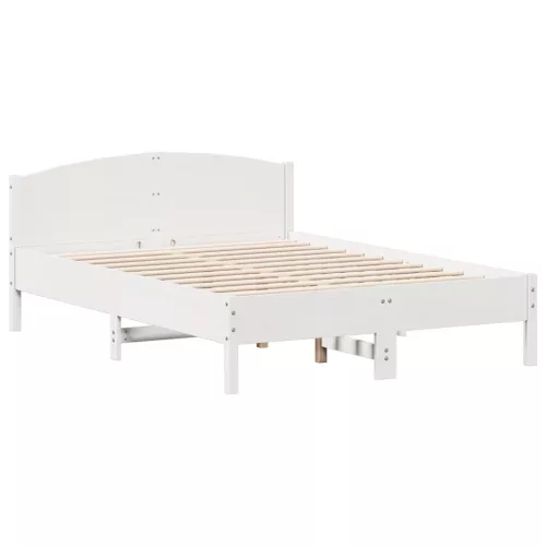  fehér tömör fenyőfa ágy matrac nélkül 140x190 cm