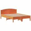  viaszbarna tömör fenyőfa ágy matrac nélkül 135 x 190 cm