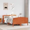  viaszbarna tömör fenyőfa ágy matrac nélkül 120 x 190 cm