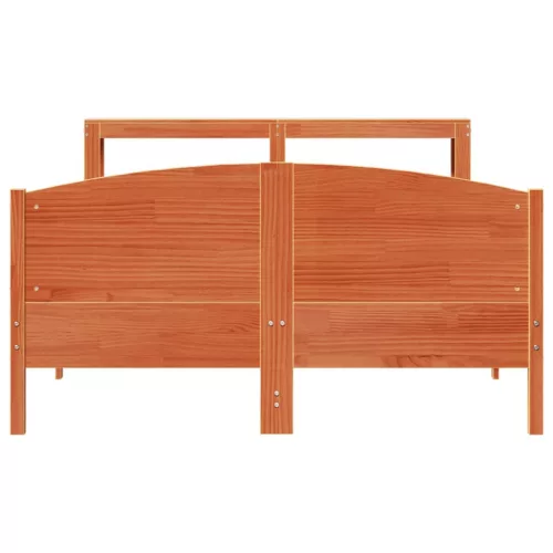  viaszbarna tömör fenyőfa ágy matrac nélkül 120 x 190 cm