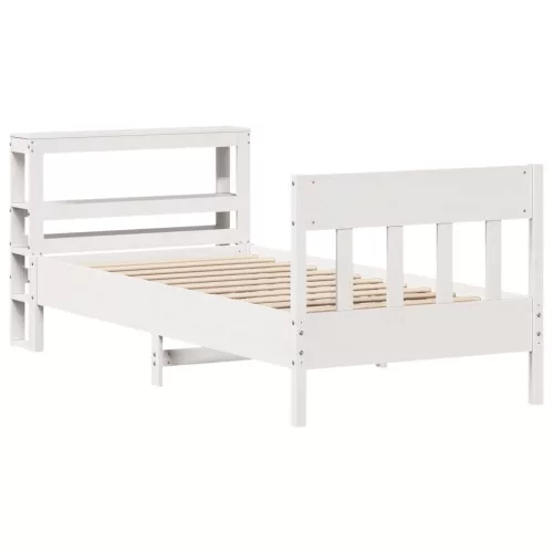  fehér tömör fenyőfa ágy matrac nélkül 75 x 190 cm