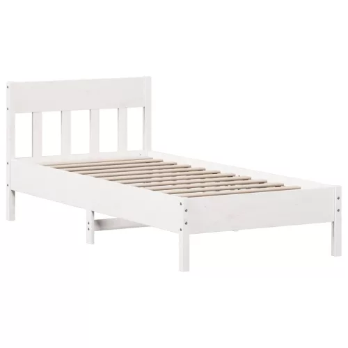  fehér tömör fenyőfa ágy matrac nélkül 75 x 190 cm