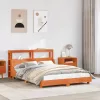  viaszbarna tömör fenyőfa ágy matrac nélkül 120 x 190 cm