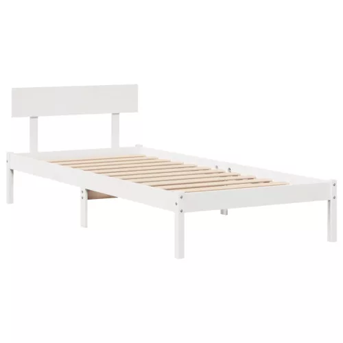  fehér tömör fenyőfa ágykeret matrac nélkül 90 x 190 cm